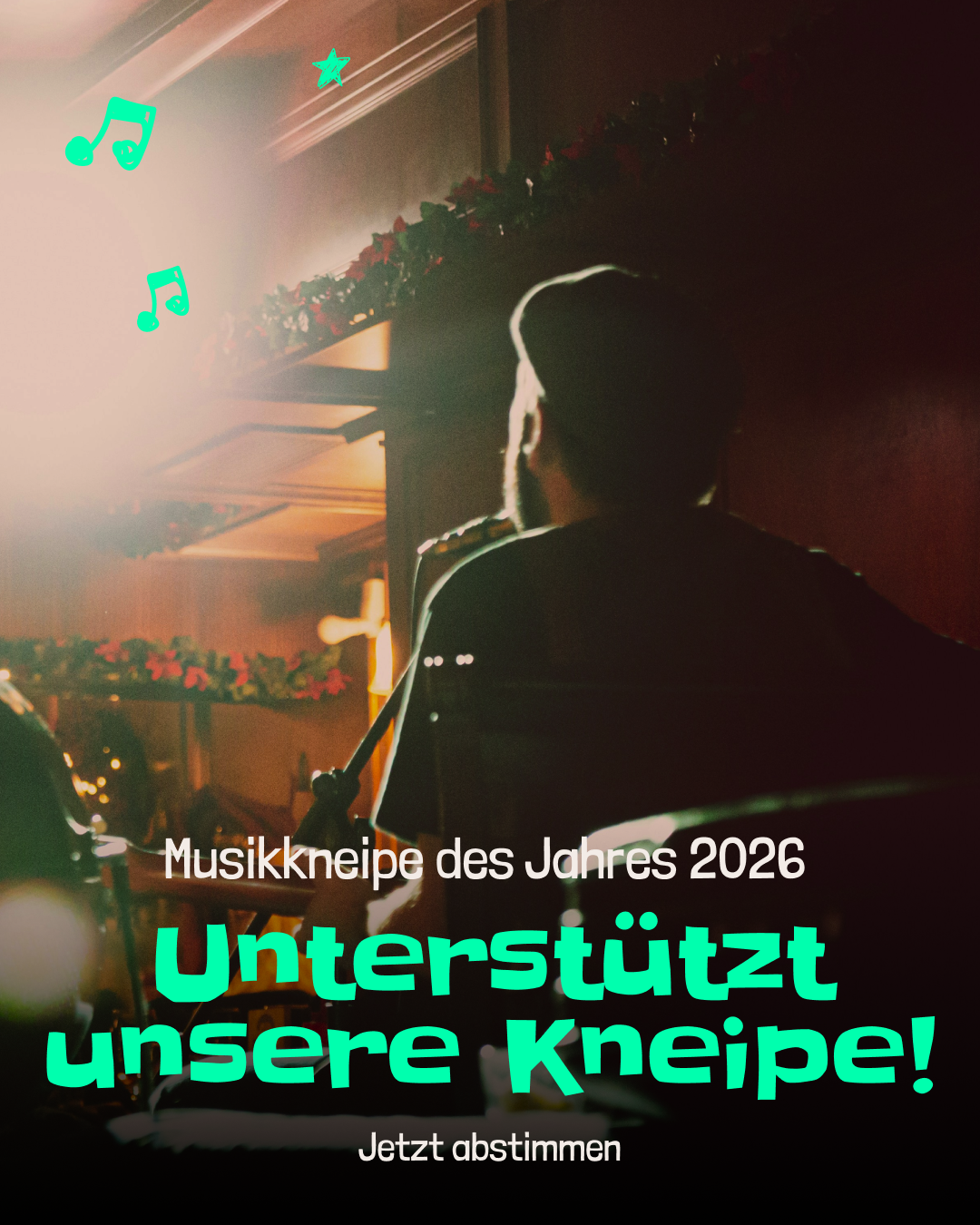 GEMA-Kampagnenmotiv für Posh Teckel Berlin: Musikkneipe des Jahres 2026