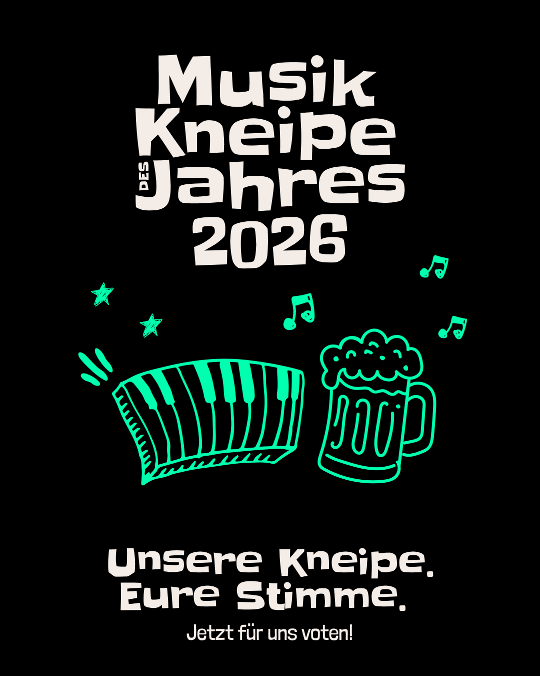 GEMA-Motiv: Unsere Kneipe. Eure Stimme. Jetzt für uns voten